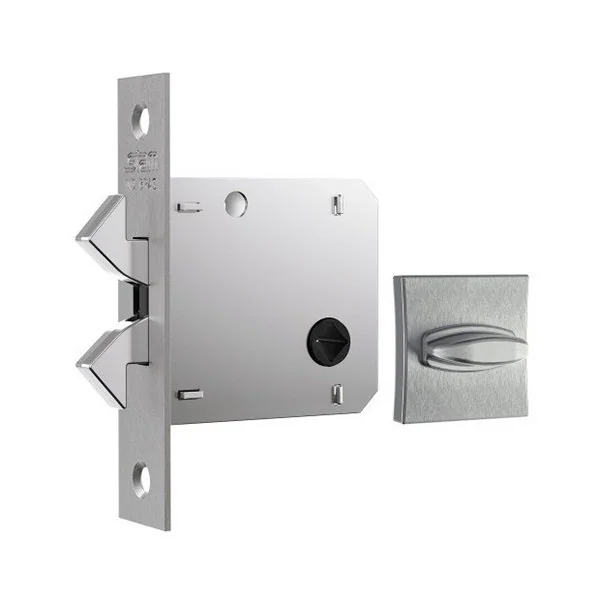 Fechadura 1006 Bater Correr Banheiro Cromo Escovada Stam