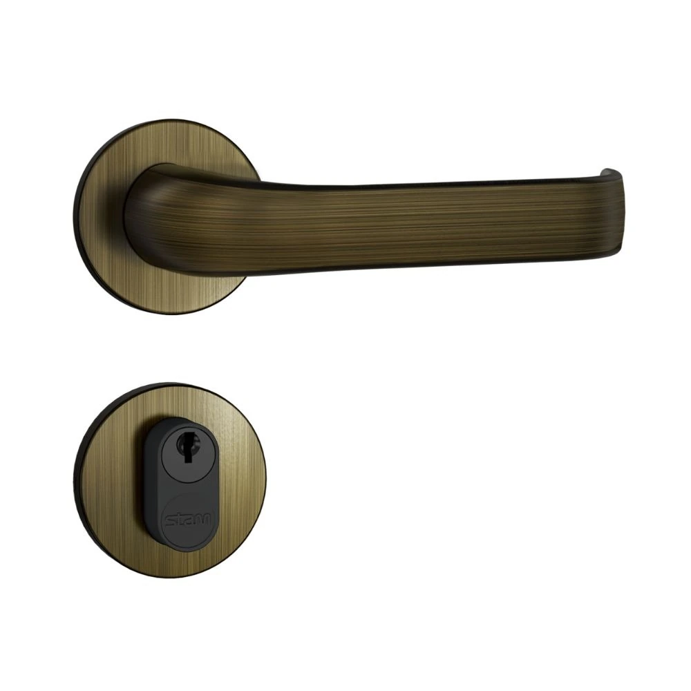 Fechadura Externa 803/37 Roseta Redonda Antique E-coat 40mm Stam