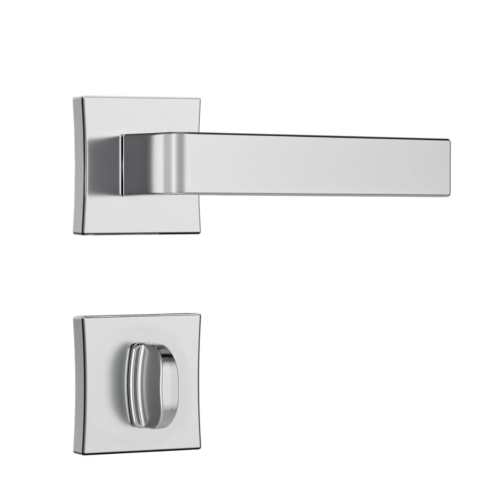 Fechadura Classic 3800 Banheiro Roseta Quadrada Cromado 55mm Stam
