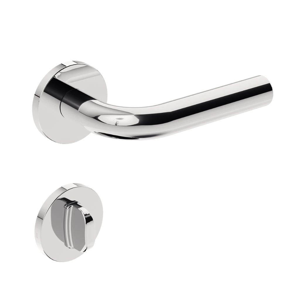 Fechadura Banheiro Inox Home Ix310 55mm Roseta Redonda Inox Polido Stam
