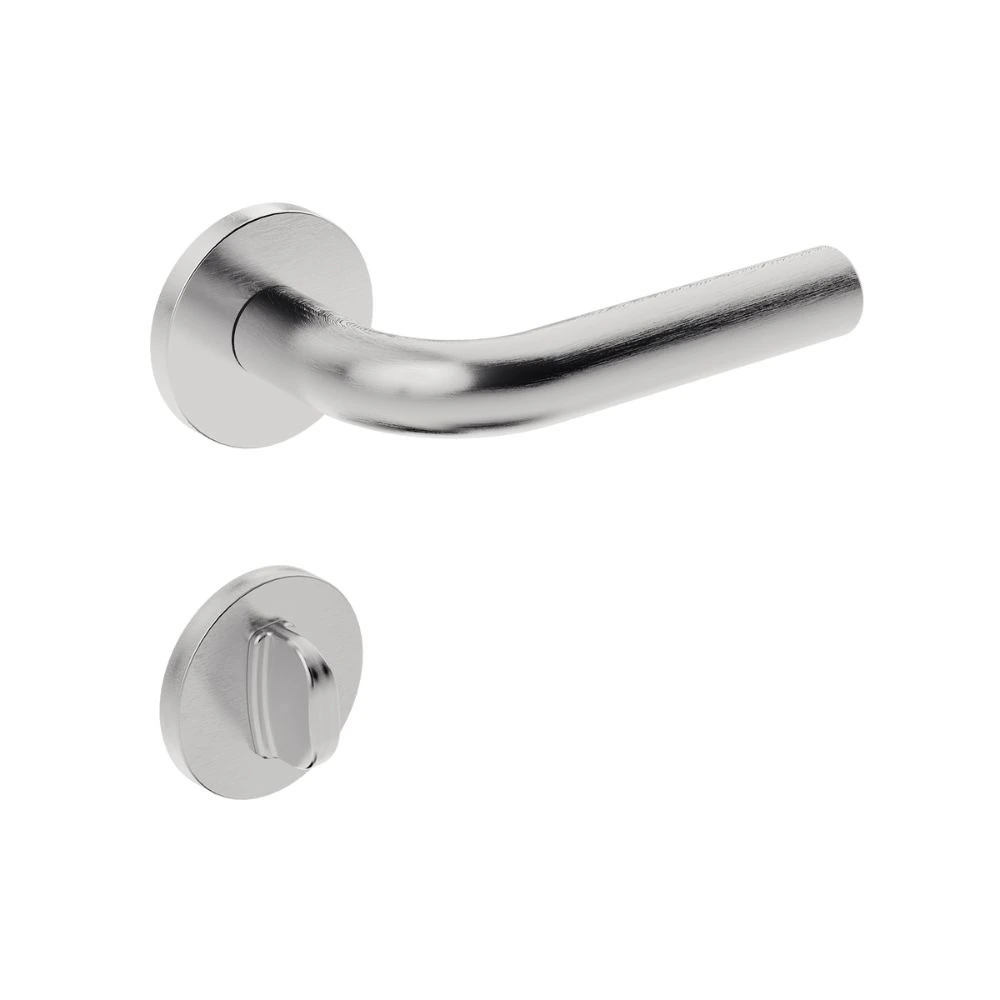 Fechadura Banheiro Inox Home Ix310 55mm Roseta Redonda Inox Escovado Stam