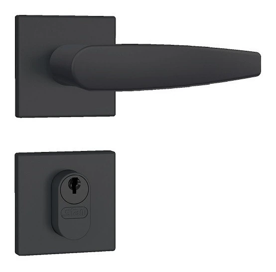 Fechadura Para Porta Externa Stam 803/33 Preta Preto 40mm