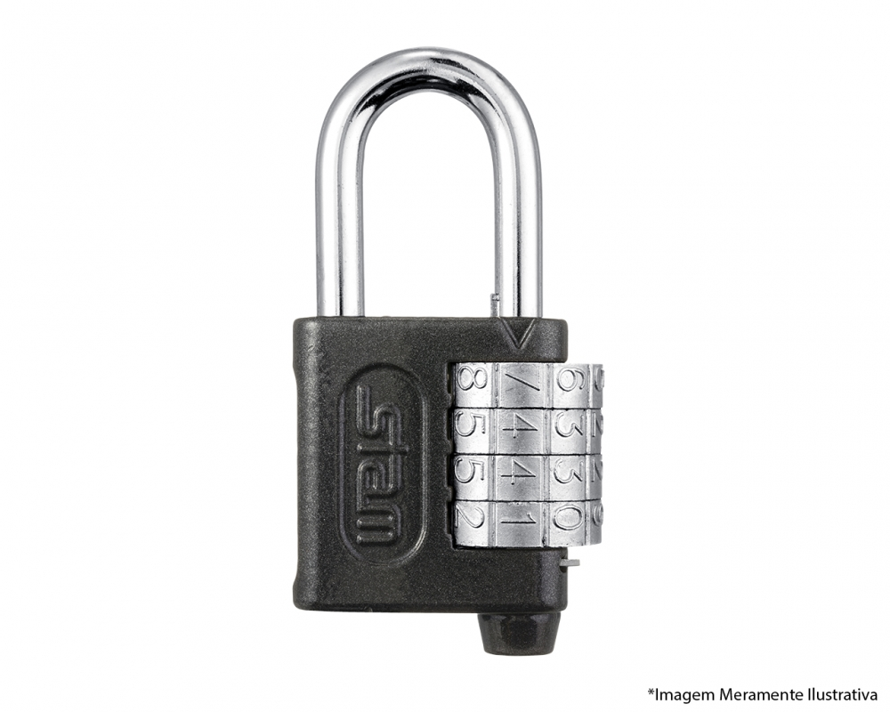 Cadeado Segredo Stam 40mm Preto Fosco