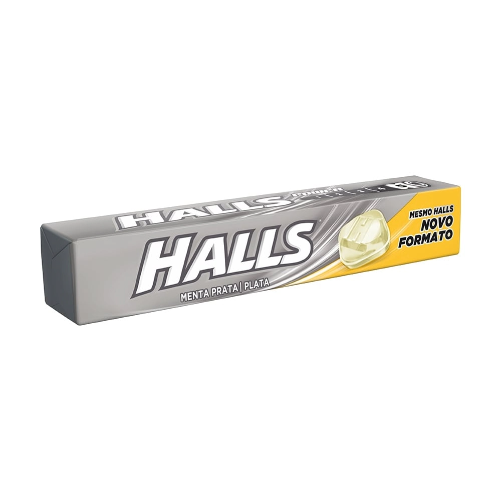 Bala Menta Prata Halls Pacote 28g
