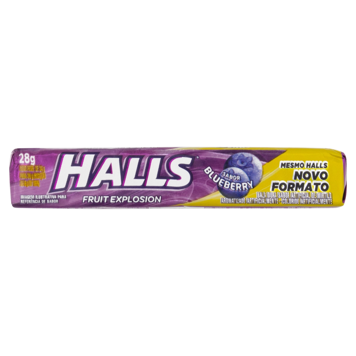 Bala Blueberry Halls Fruit Explosion Pacote 28g