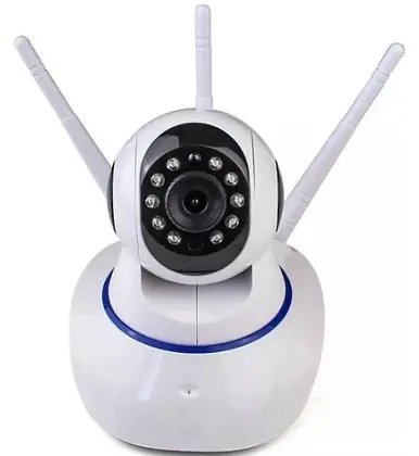 Câmera Ip Sem Fio 360° 3 Antenas Hd Alarme Wifi Visão Noturna