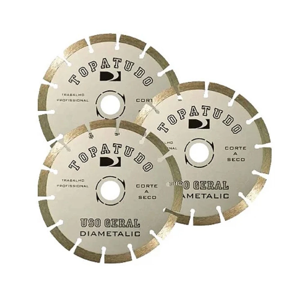 Kit 3 Disco Corte Diamantado Segmentado Topa Tudo 180mm