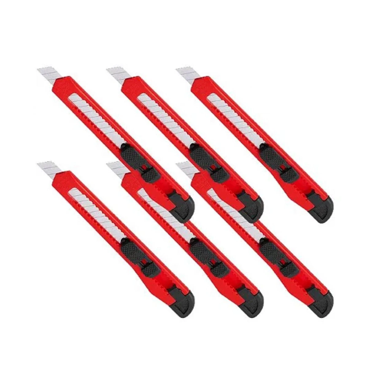 Kit 6 Estilete C/ Trava Lâmina Estreita 8285 9mm Brasfort