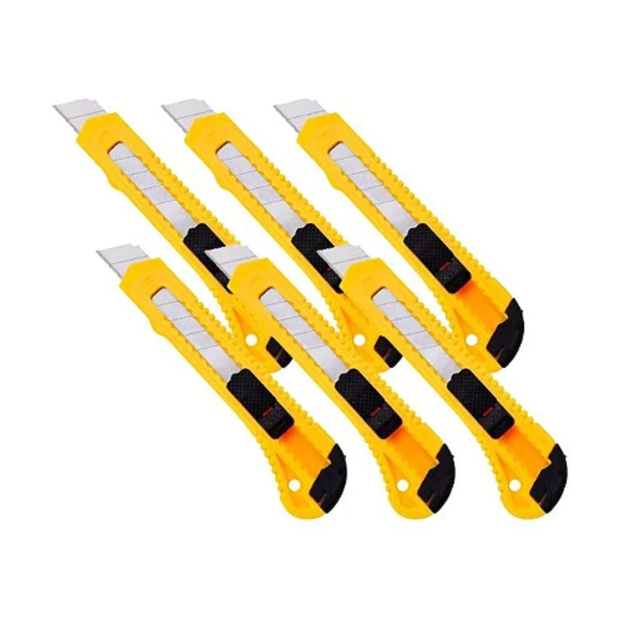Kit 6 Estilete C/ Trava Lâmina Larga 8286 18mm Brasfort