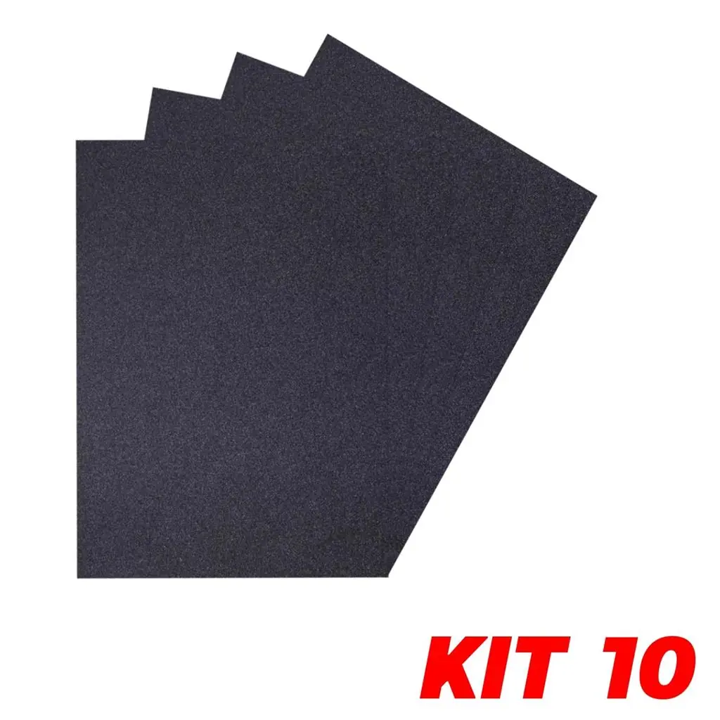 Kit 10 Lixa Folha Grão 150 Ferro Metal Aço Ferrugem 27x22cm