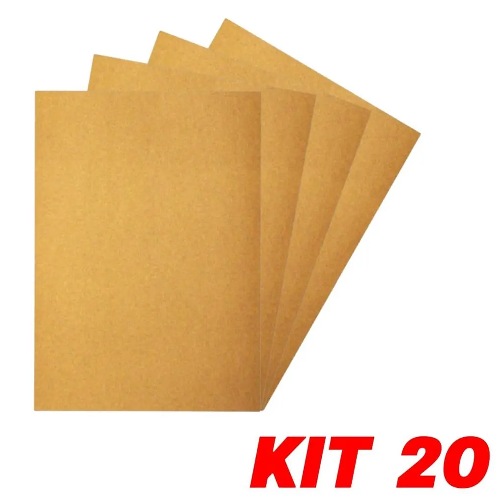 Kit 20 Lixa Folha Grão 80 Madeira Porta Acabamento 27x22cm