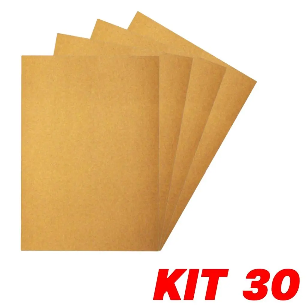 Kit 30 Lixa Folha Grão 150 Madeira Porta Acabamento 27x22cm