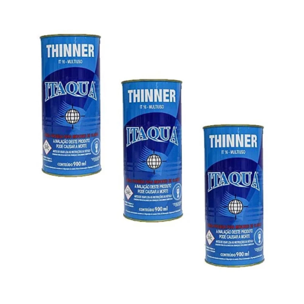 Kit 3 Thinner Automotivo It 16 Diluição Limpeza 900ml Itaqua