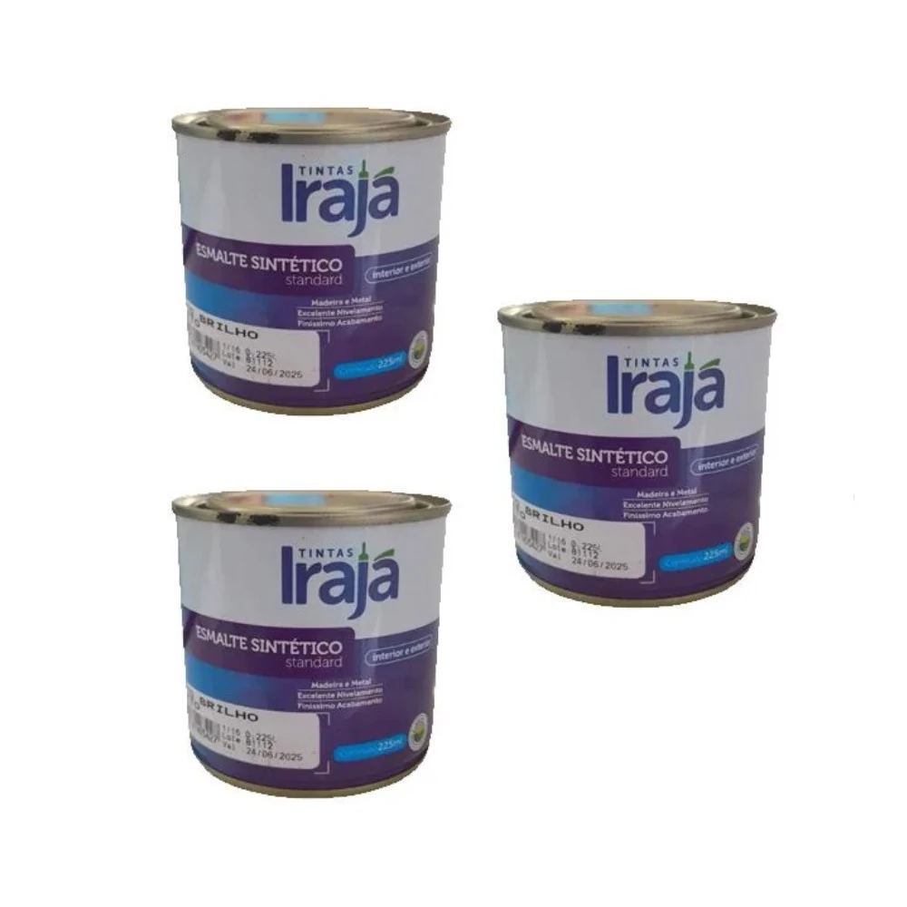Kit 3 Zarcão Anticorrosivo Esmalte Sintético 225ml Irajá
