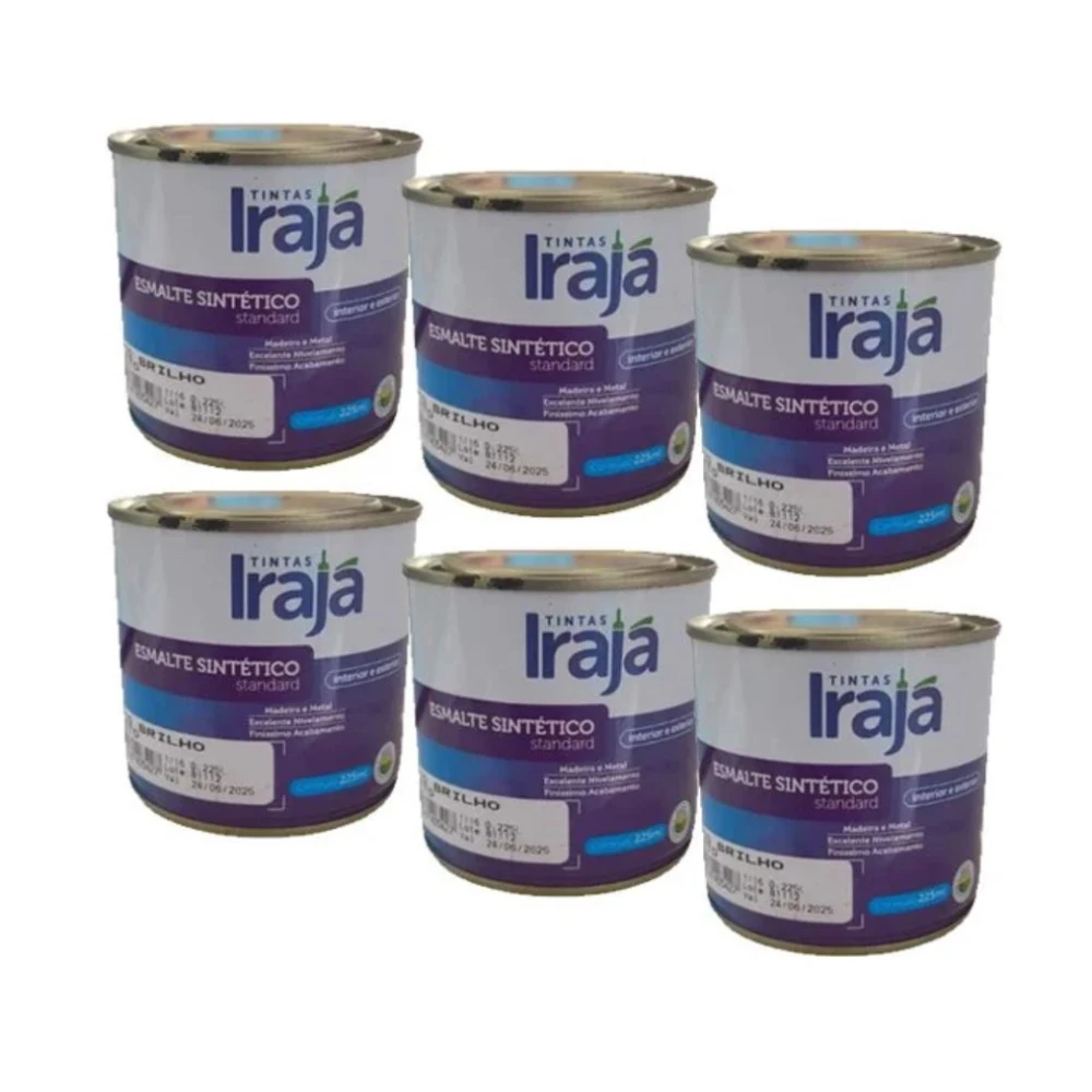 Kit 6 Zarcão Anticorrosivo Esmalte Sintético 225ml Irajá