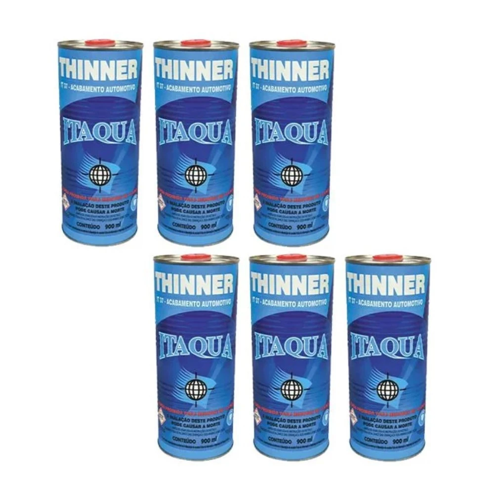 Kit 6 Thinner Automotivo It 37 Diluição Limpeza 900ml Itaqua