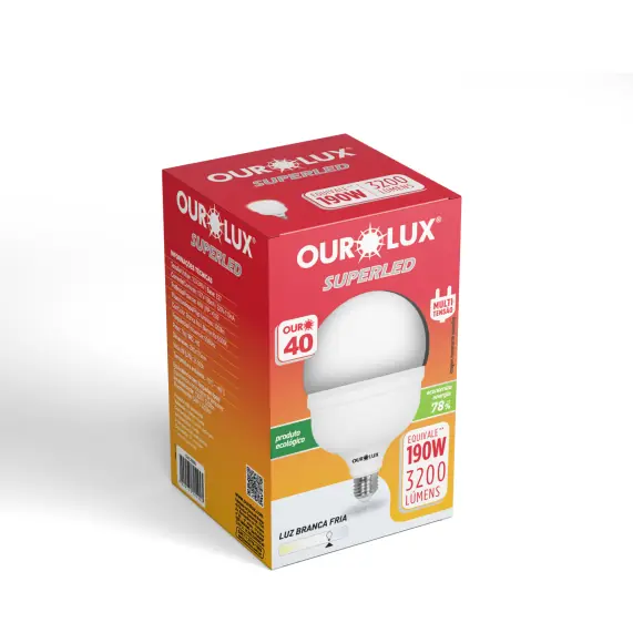 Lampada Led Superled Alta Potência Ouro 40t 6500k Ourolux