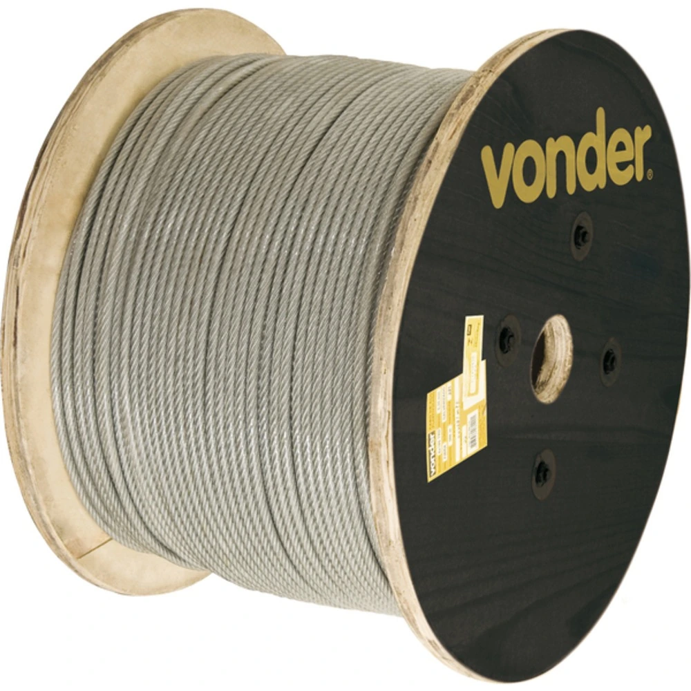 Cabo De Aço Plastificado Alma De Fibra 6,35 Mm Com 100 Metros - Vonder