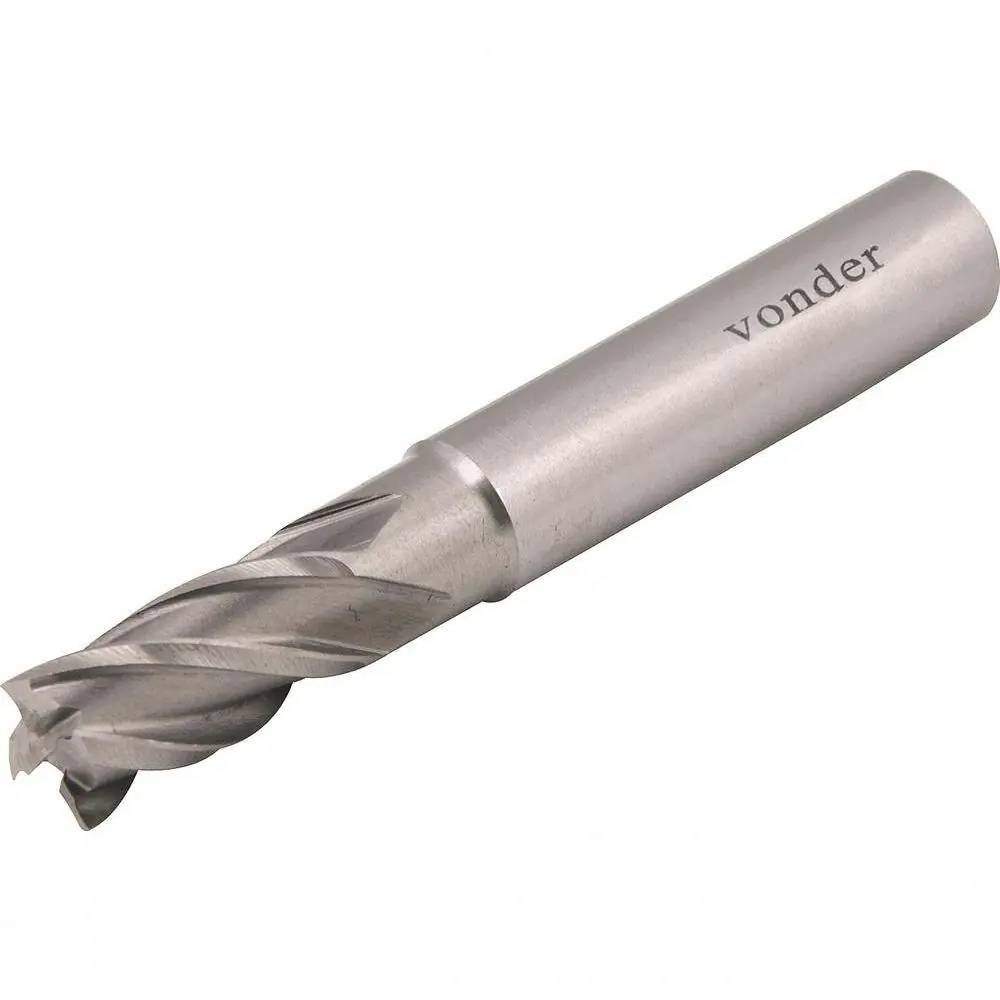 Fresa Topo Aço Rápido 12,00mm 4 Cortes Reto Haste 12mm Din 8