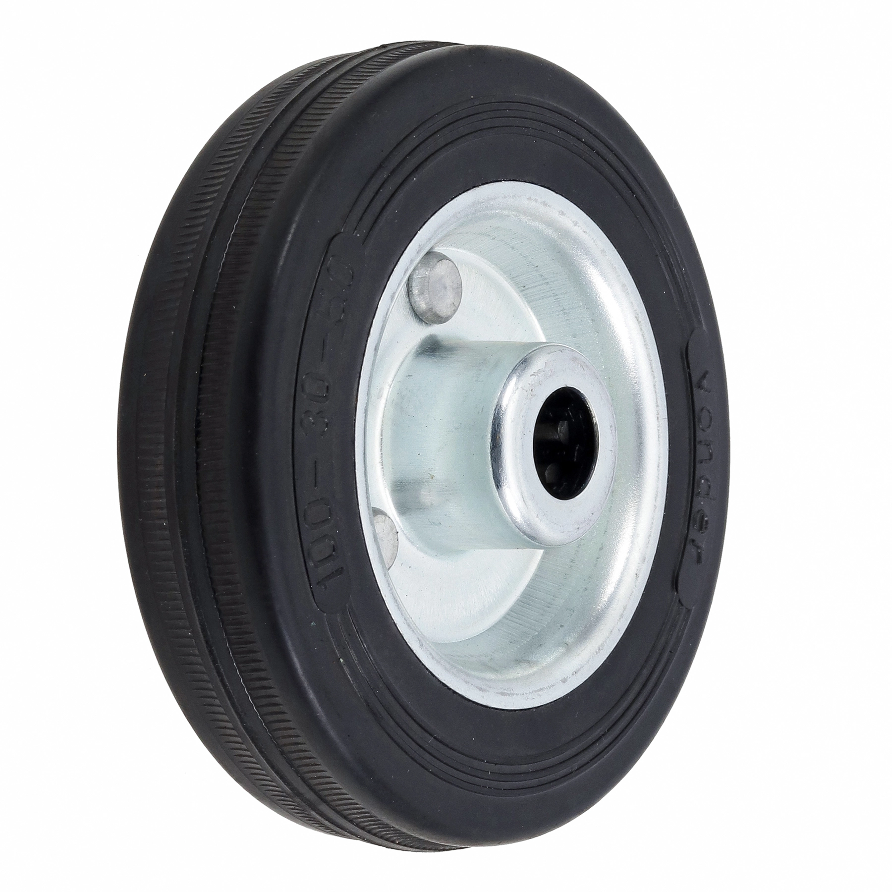 Roda para Carrinho de Carga Aro 4" Borracha Maciça Preta Vonder