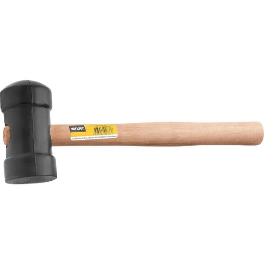 Martelo De Borracha 80 Mm Preto - Vonder