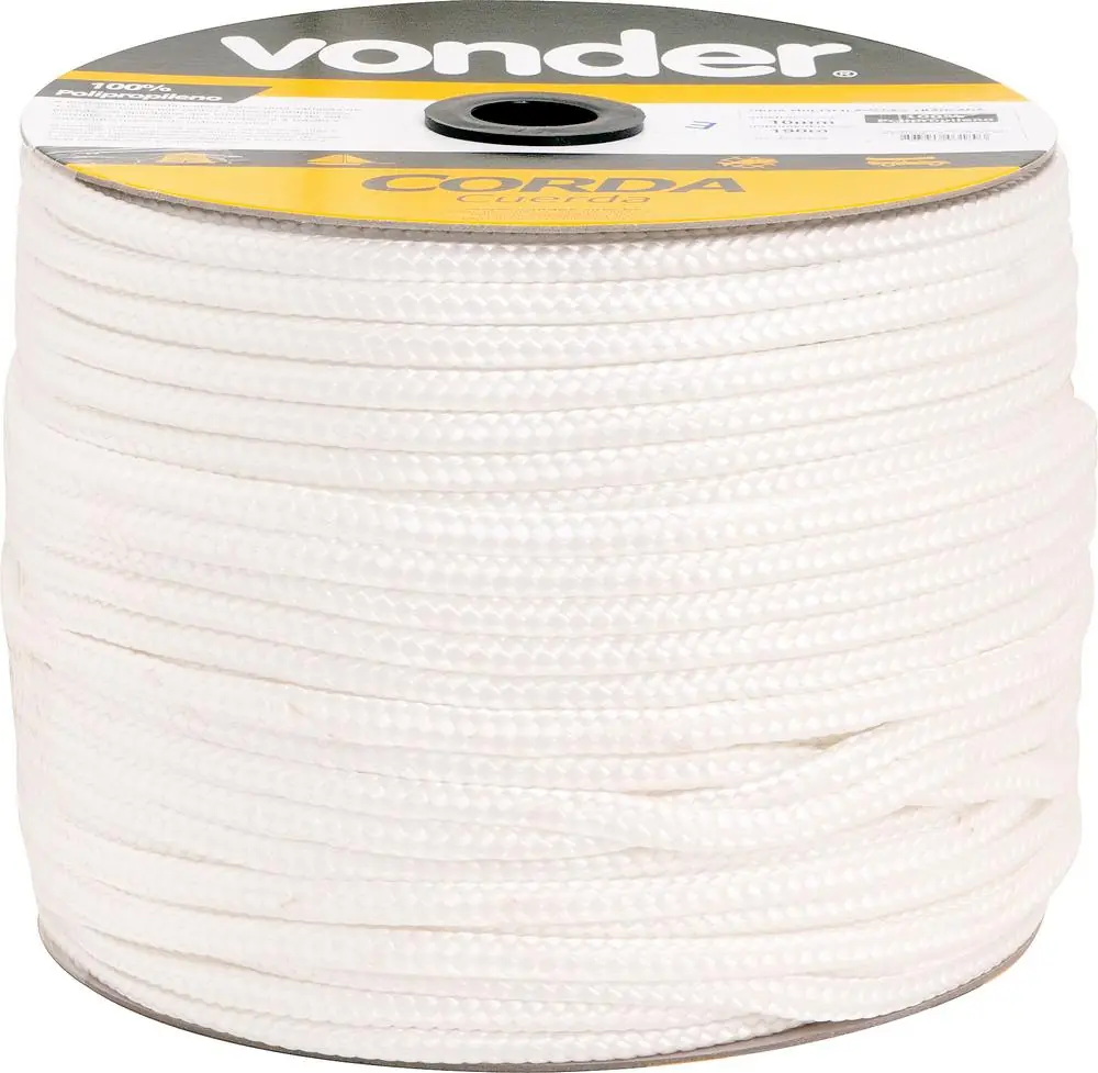 Corda Multifilamento Trançada 12,0mm 8,0kg 140 Metros Branca