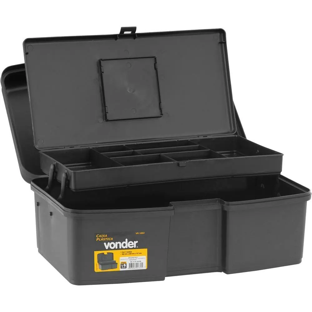 Caixa plástica VD 1002 com 1 bandeja Vonder