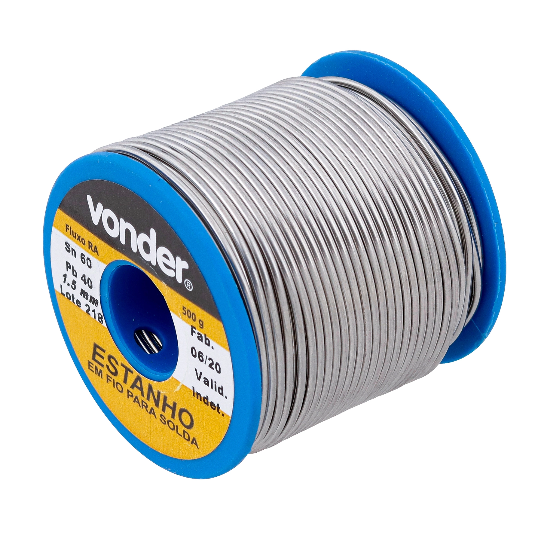 Estanho em fio para solda 1,5mm 60x40 500g Vonder