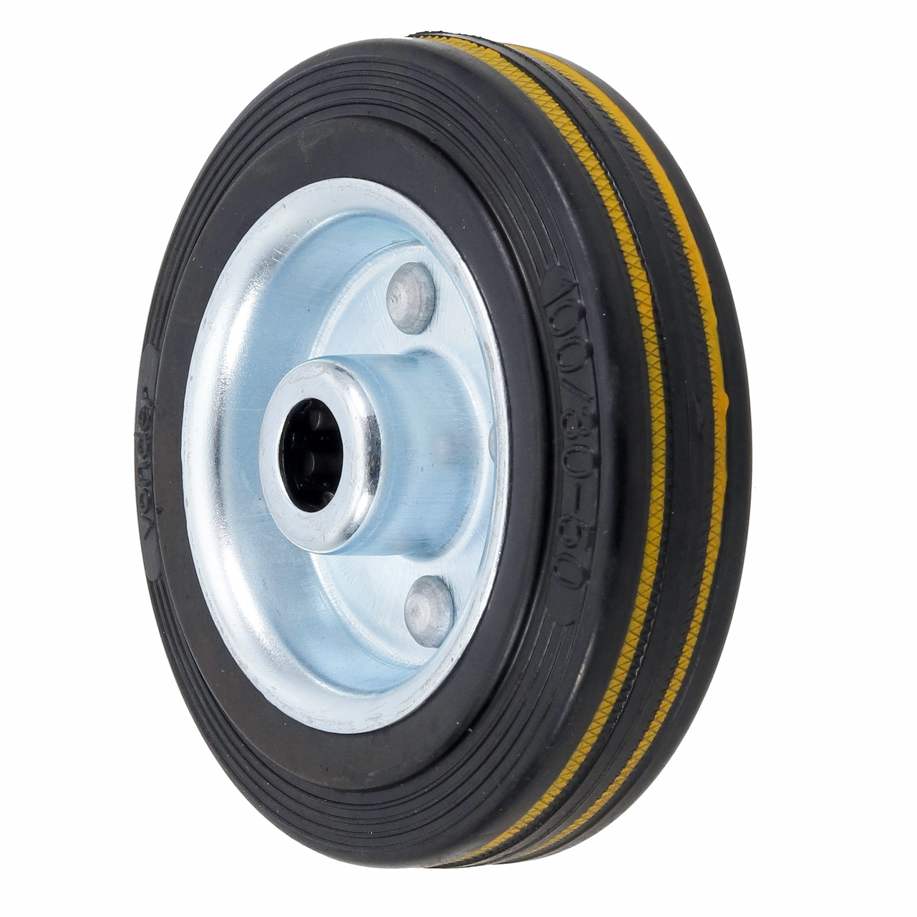 Roda para Carrinho de Carga Aro 4" Borracha Maciça e Aço Vonder