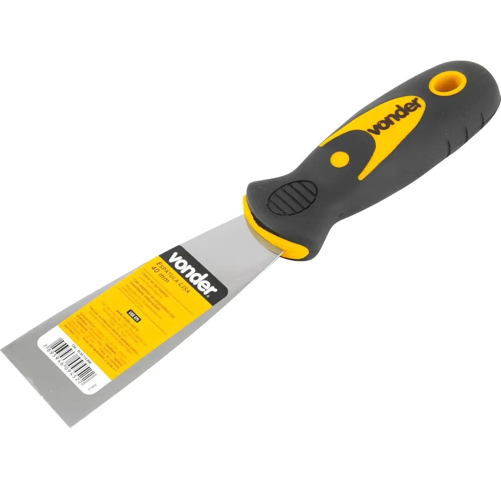 Espátula Betumadeira Lisa 1.1/2" 3,8 Cm Aço Carbono Com Cabo Anatômico Em Pvc Vonder
