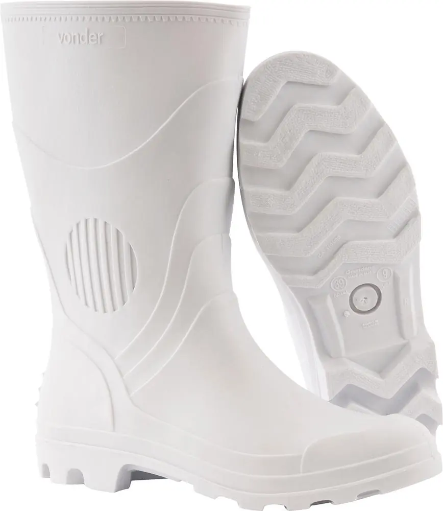 Bota Pvc 45 Cano Médio Sem Forro Branco Ca3151 - Vonder