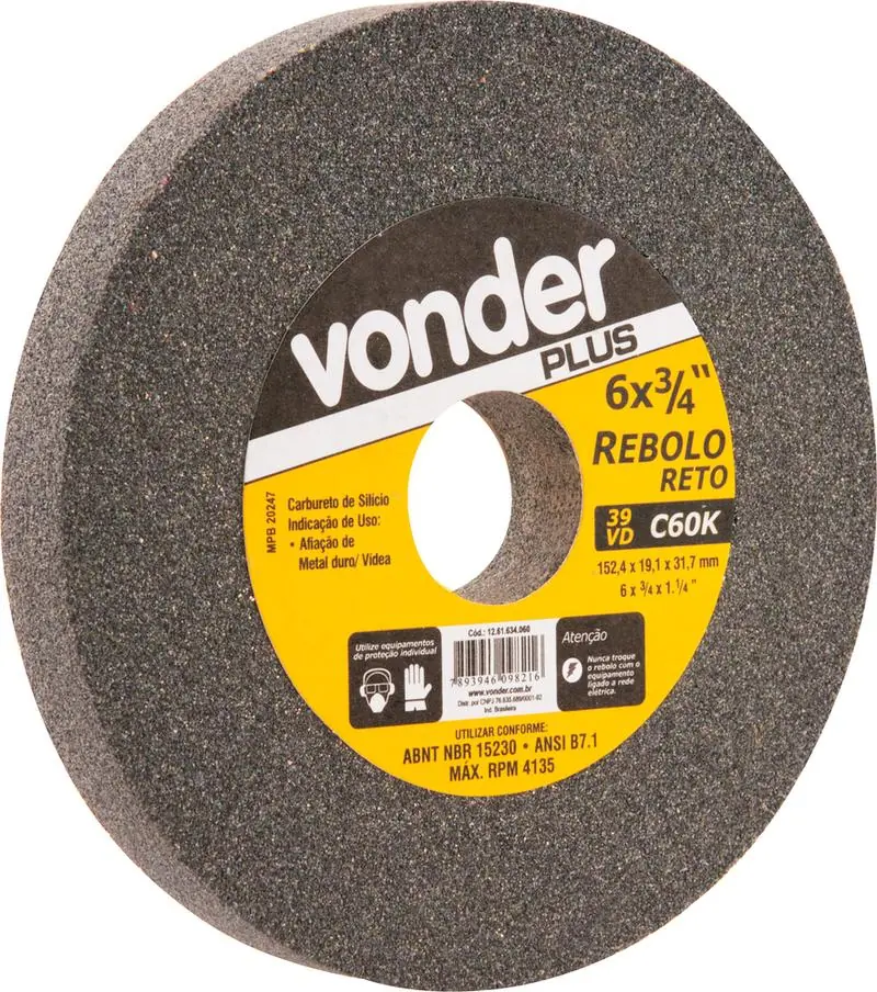 Rebolo Reto 152,4x19,0x31,8 G60 Verde Para Vídea 39cvd - Von