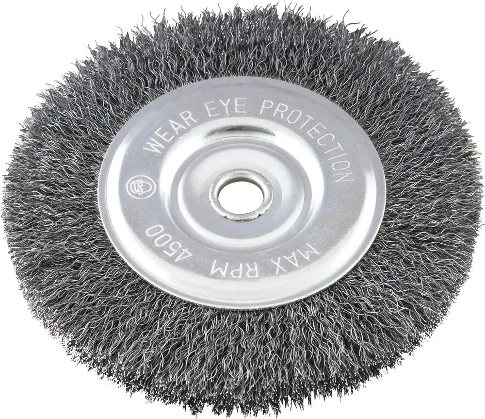 Escova Circular Ondulada 6x1/2 Furo 1/2 Aço Carbono Polido