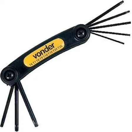 Jogo Chave Torx T06-t25 Canivete Plástico Cromo Vanádio Com