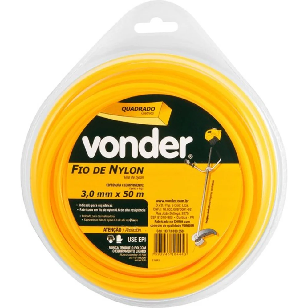 Fio De Nylon Quadrado 3 Mm X 50 Metros - Vonder