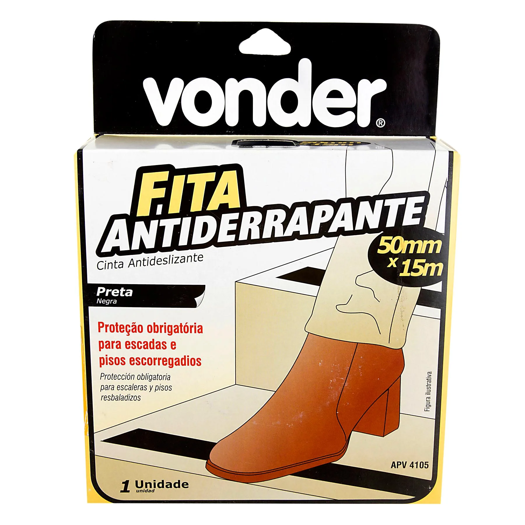 Fita Antiderrapante Preto 50mmx15m Vonder