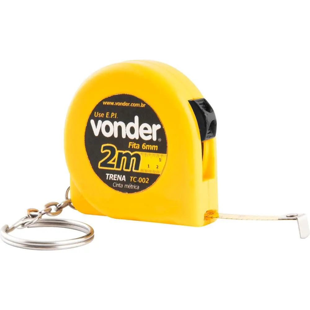 Jogo De Trenas Vonder C/ 1 Trena De 5m E 1 Trena De 2m Amarela