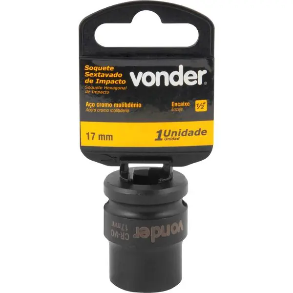 Soquete Sextavado De Impacto Encaixe 1/2" 17mm Vonder