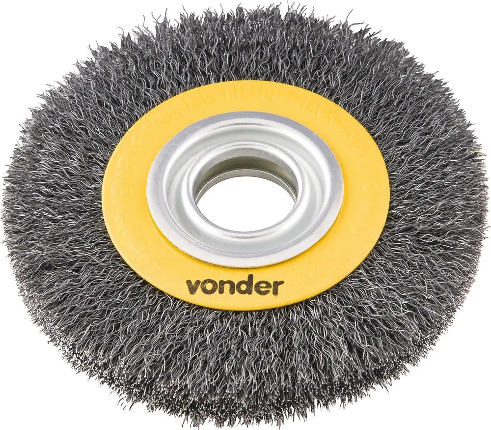 Escova Circular Ondulada 6x3/4 Furo 1.1/4 Aço Carbono Poli