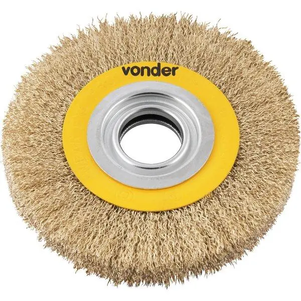 Escova Circular Ondulada 6x1 Furo 1.1/4 Aço Carbono Polido