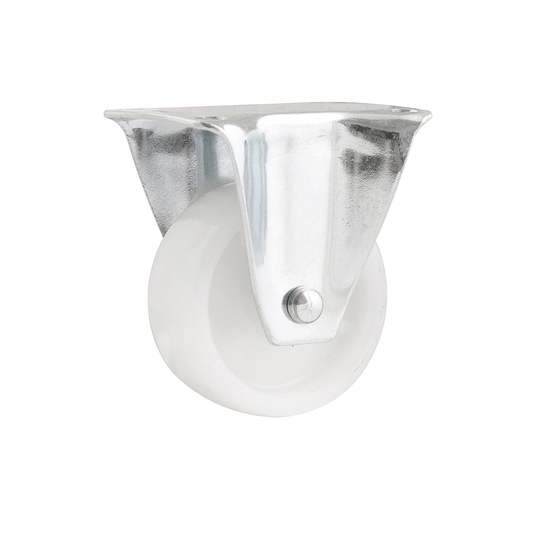 Rodízio para Móveis com Chapa 25kg Plástico sem Freio Fixo 50mm Branco 1 peça