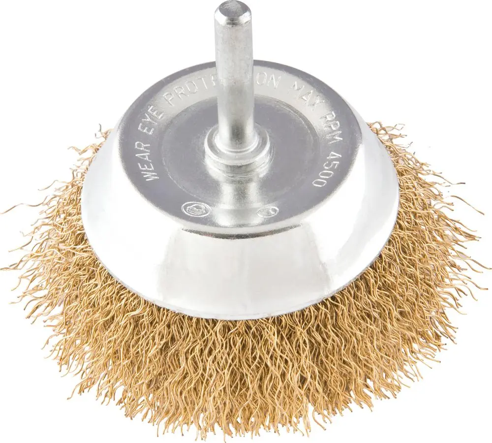 Escova Copo Ondulada 3 Haste 1/4 Aço Carbono Latonado 4500