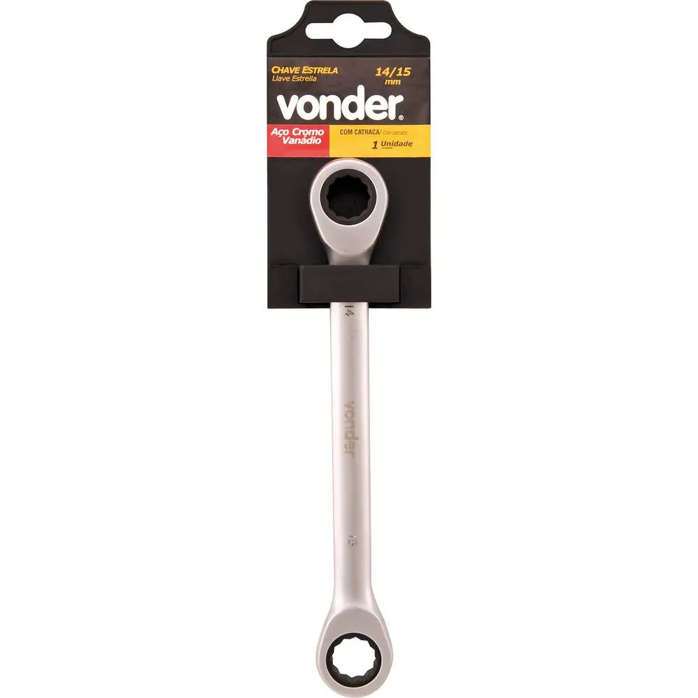 Chave Estrela Com Catraca 14x15mm Cromo Vanádio - Vonder