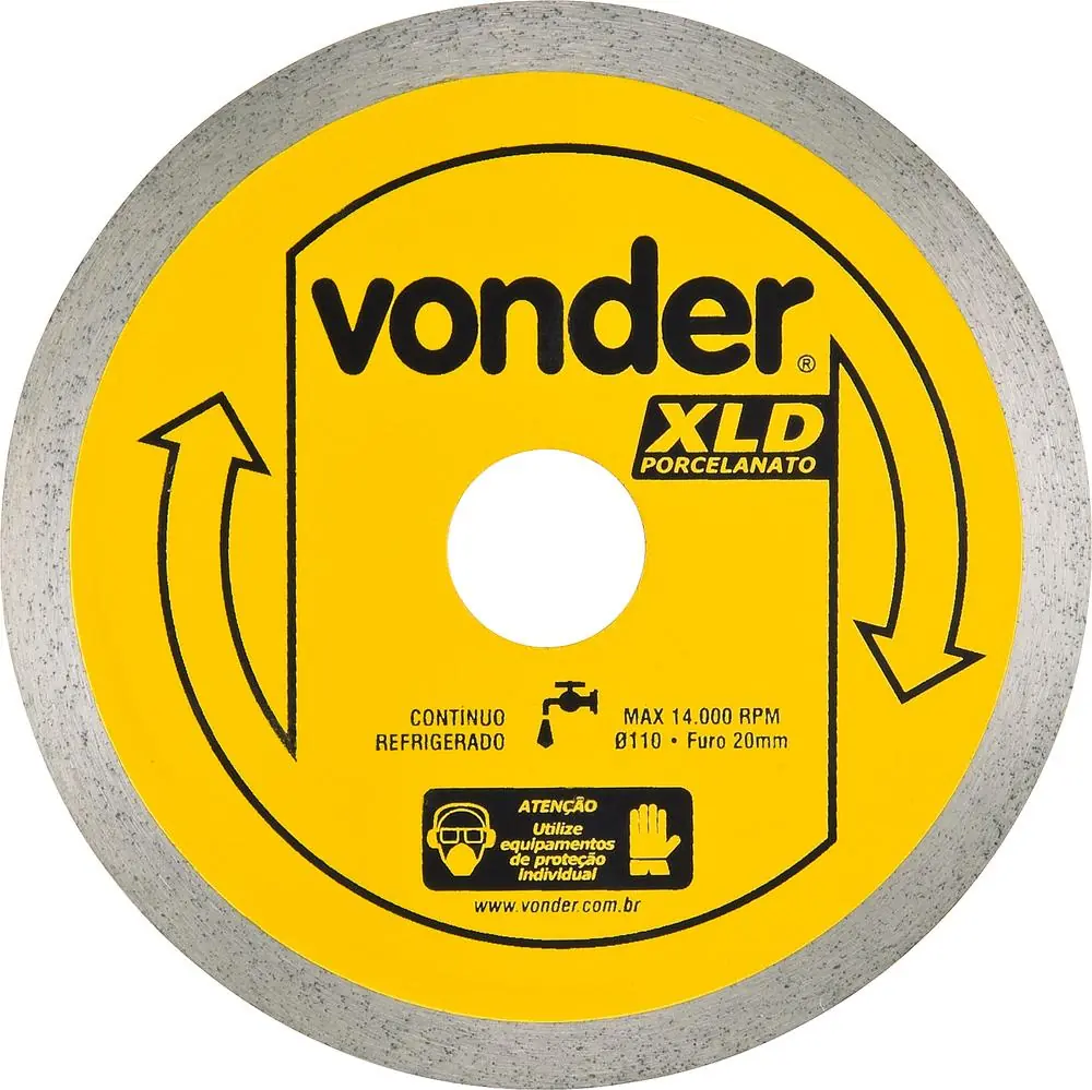 Disco Diamantado 110mm Contínuo Furo 20mm Xld - Vonder