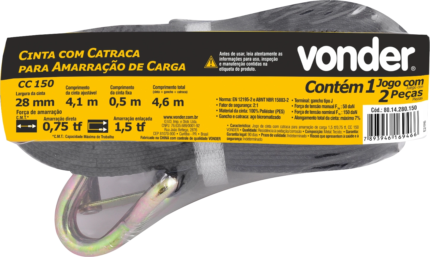 Cinta Amarrar Carga Jg 1 5t 0.75t Cc150 Vonder