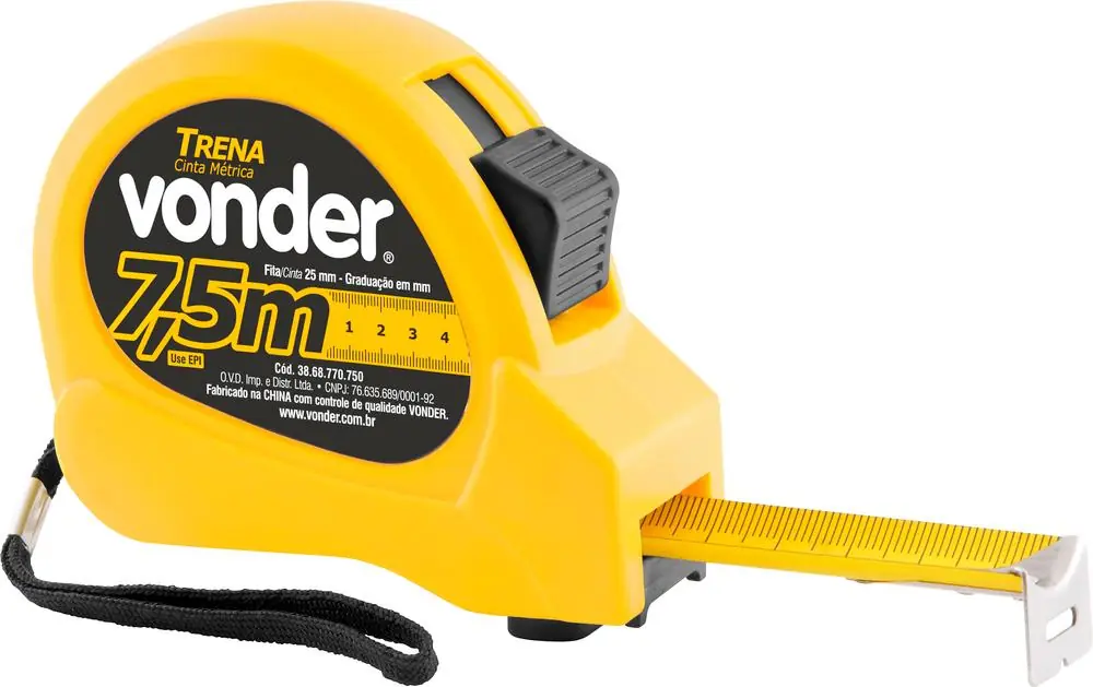 Trena Aço 7,5mx25mm Curta Mm/mm - Vonder