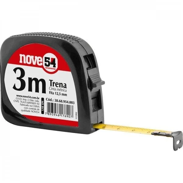 Trena Curta De Aço 3 M X 125 Mm Hobby Nove54 - Caixa Com 6 Unidade