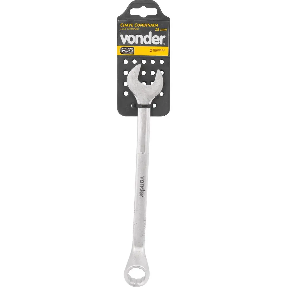 Chave Combinada 18mm Em Aço Cromo Vanádio Encartelada Vonder