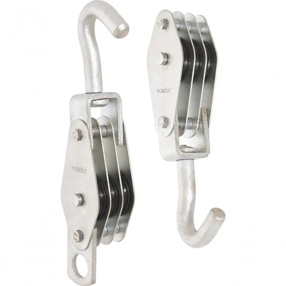 Moitão Cadernal 970kg 3 Roldanas 60x12,7mm C/ 2 Peças Vonder