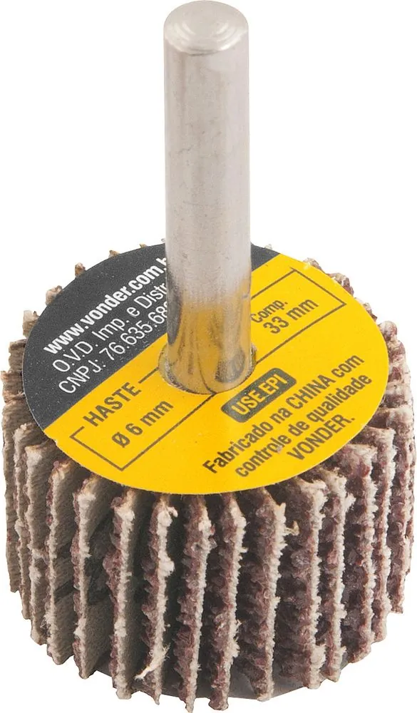 Roda Lixa Minikontour 30x20mm G80 Haste 6mm - Vonder